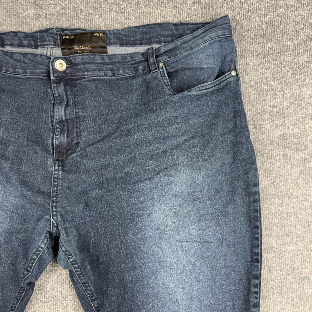 Six Lincoln Jeans Mens 48 Blue Slim Fit Stretch‎ Denim Straight Leg Big & Tall